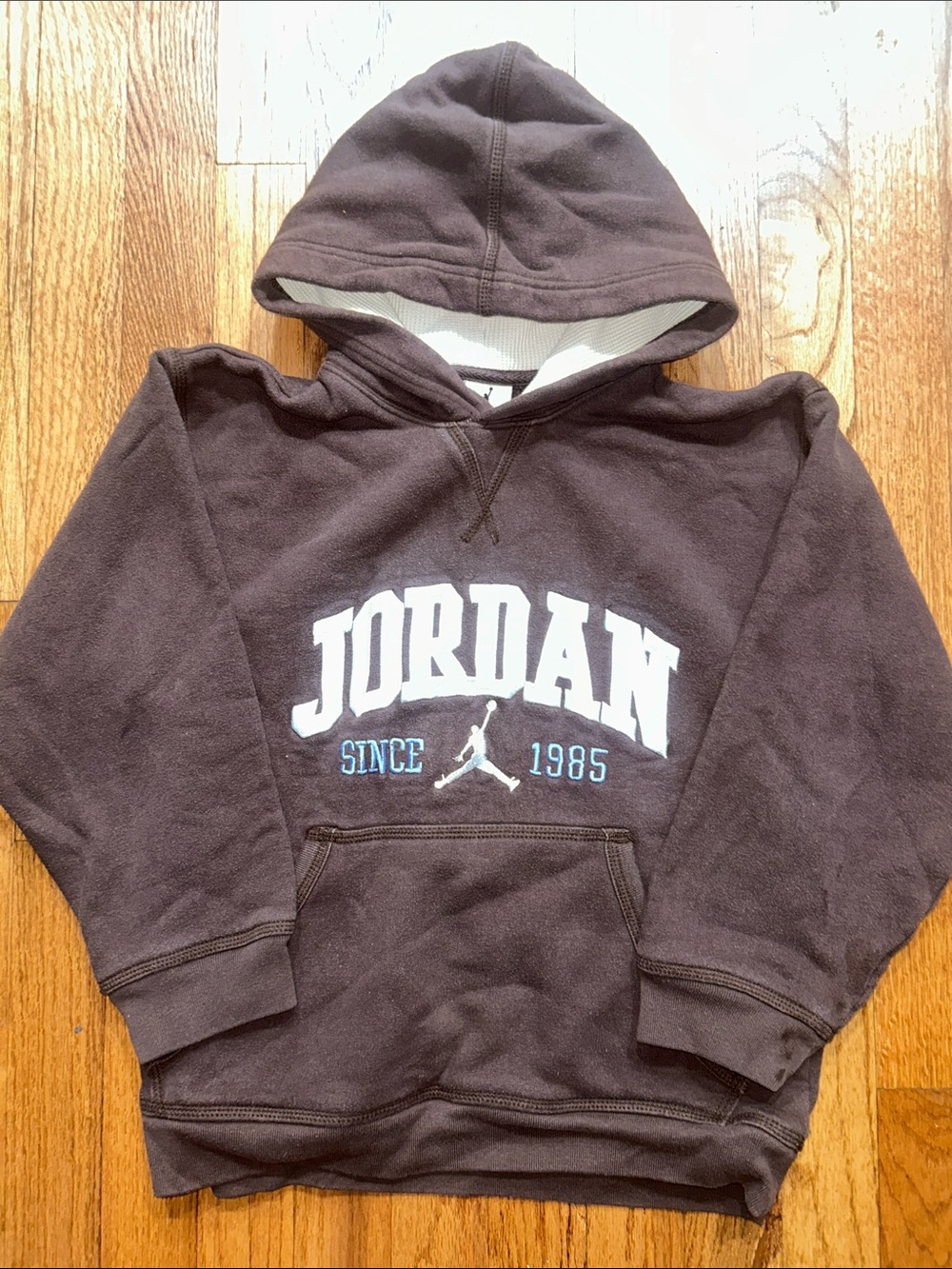 Jordan Brown Kids Hoodie with White Logo size small